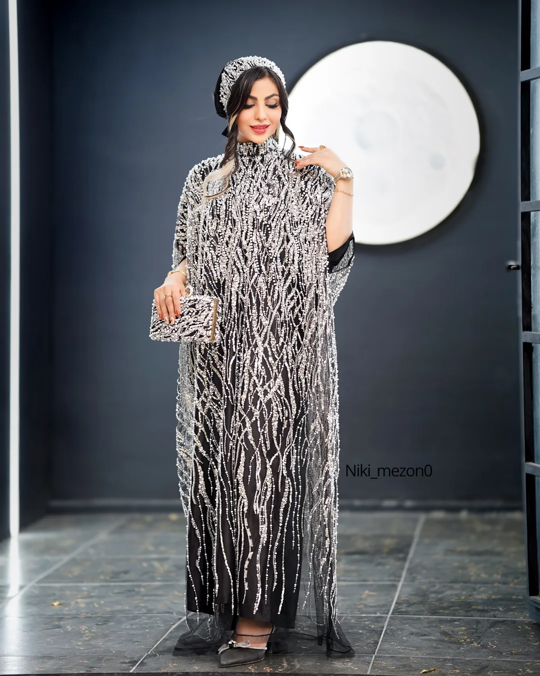 عبا vip مشکی نقره ایی